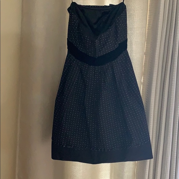 Bcbg maxazria Black midi dress with poko dots. - Picture 3 of 8